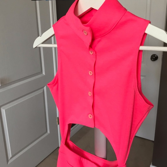 Nasty Gal Neon Pink Dress With Center Cutout - Picture 2 of 5